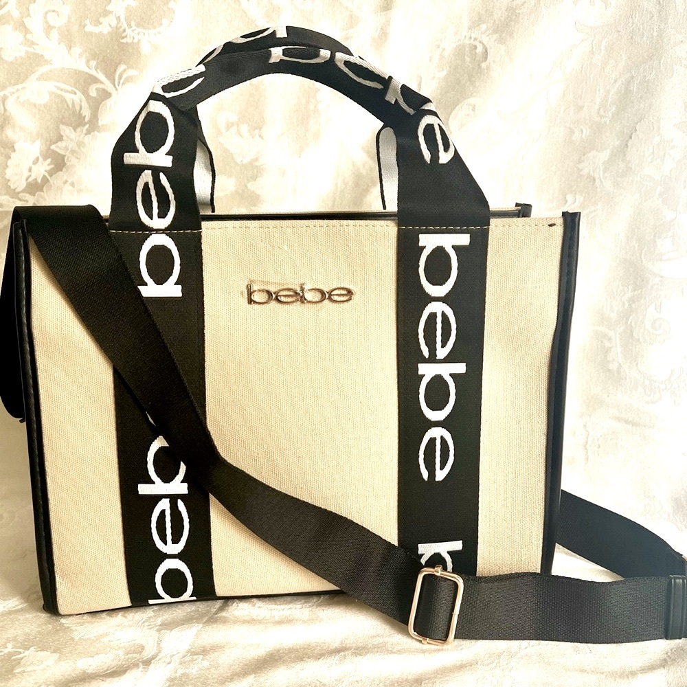 [SOLD] bebe Hana Canvas Top Handle Crossbody Bag